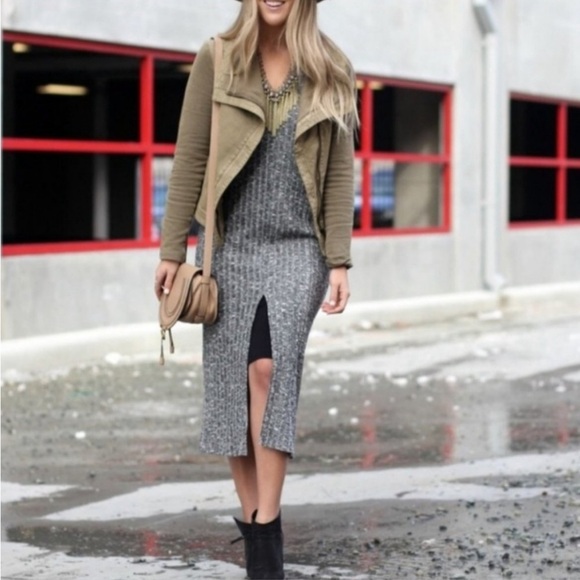 Anthropologie Dolan Left Coast Layered Luna Midi Dress size XS Gray - Picture 6 of 8